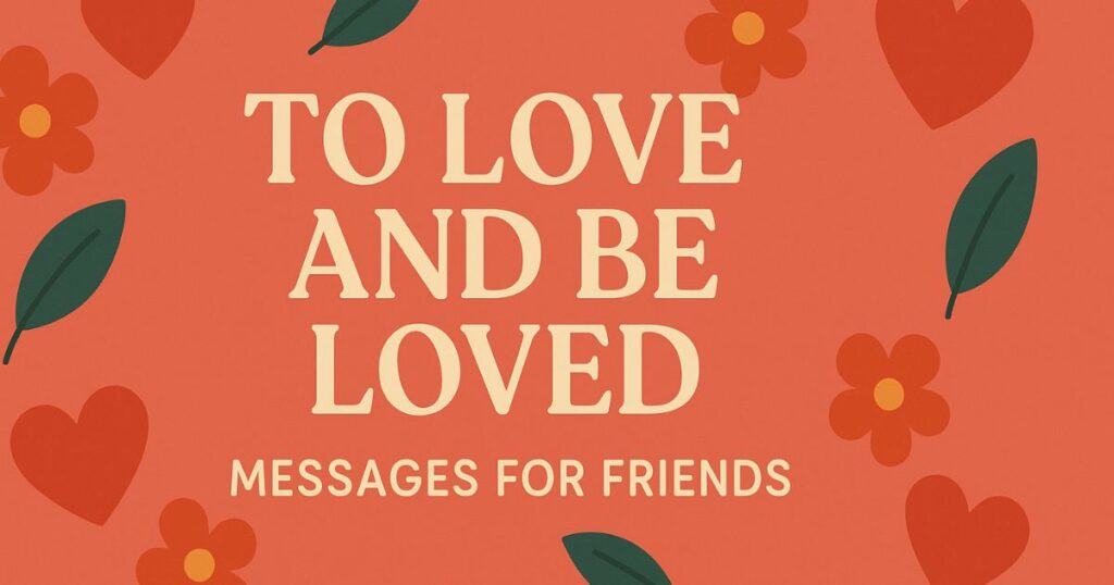 To Love and Be Loved Messages For Friends